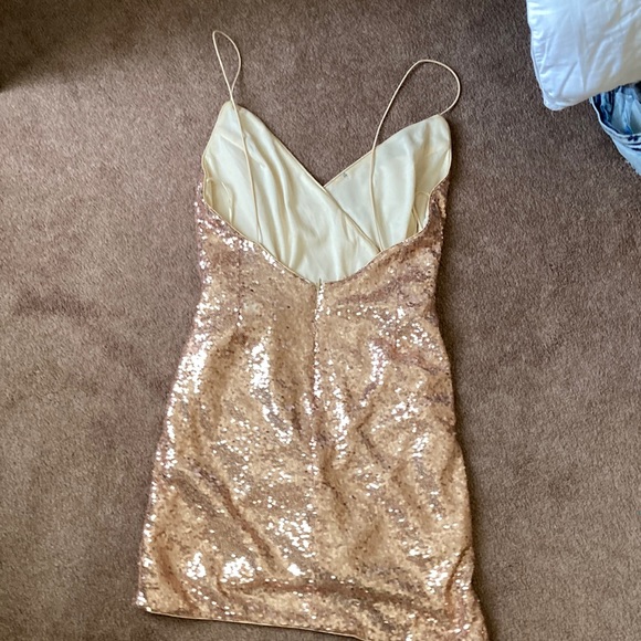 Lush Rose gold sparkly dress - Picture 1 of 6